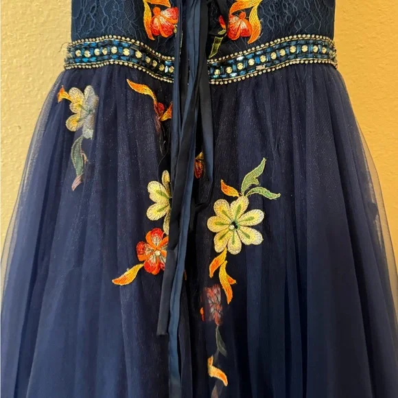 PROM ✨Rachel Allan Blue Halter Sleeveless Gown for Prom - Picture 12 of 14